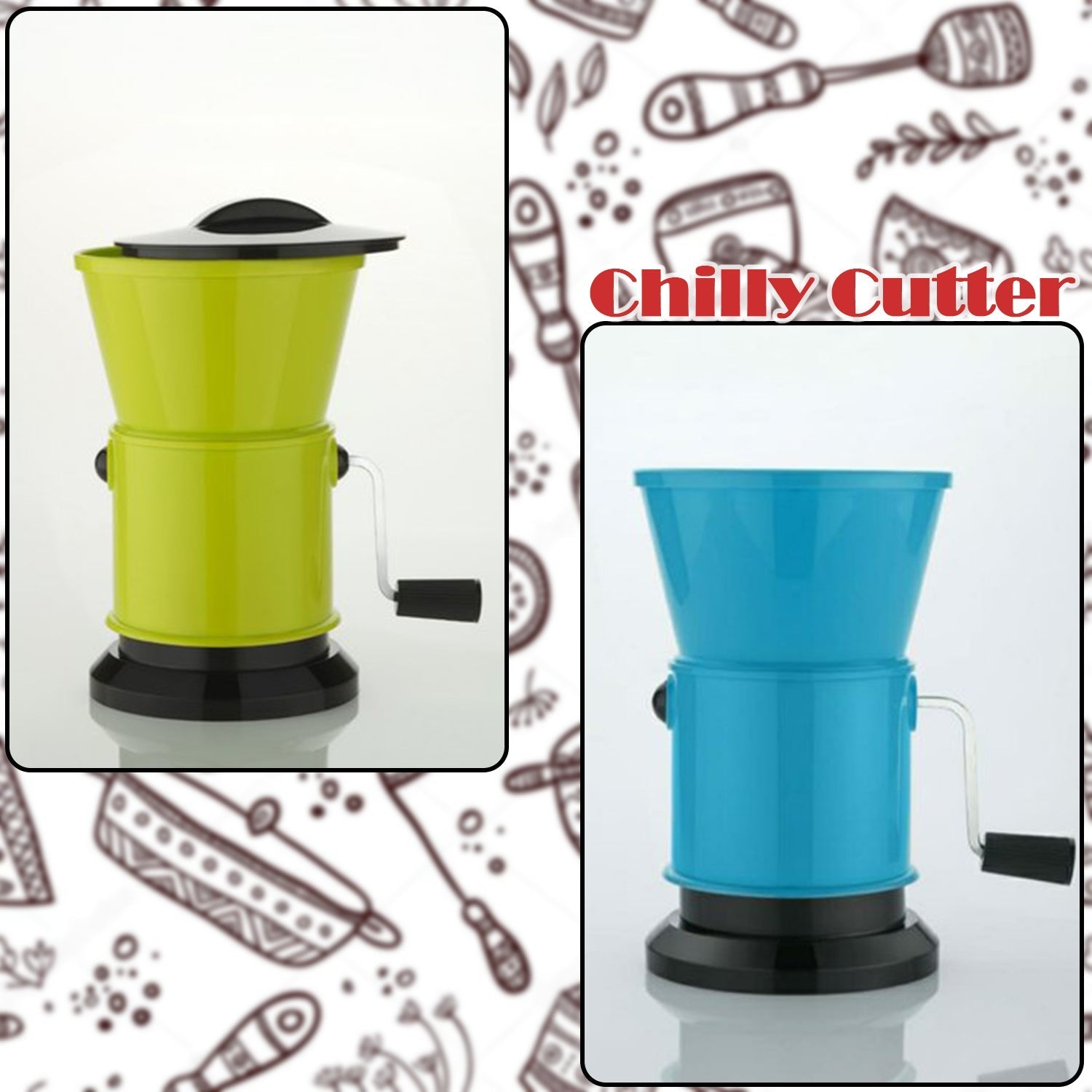 2674 Round Chilly Cutter and grinder tool with effective sharp chopping and cutting blade system. 2674 Round Chilly Cutter and grinder tool with effective sharp chopping and cutting blade system.